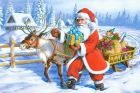 Puzzlowa kartka pocztowa Santa and Reindeer